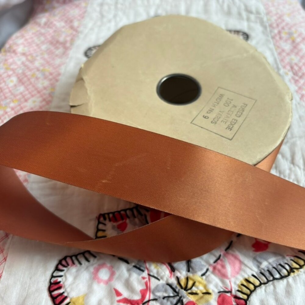Vintage brown/black acetate craft ribbon